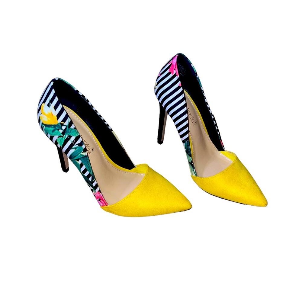 SHOE-DAZZLE Tropical Print Pointed Toe Stiletto Heel